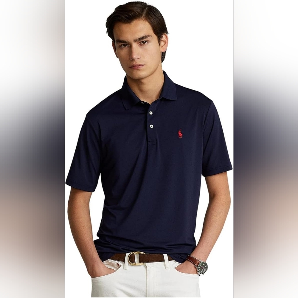 Polo by Ralph Lauren Performans Men's Navy Polo Shirt Size L